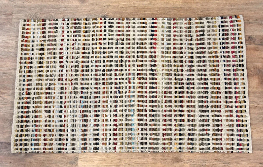 Timbergirl Leather Multicolor Handmade Rug