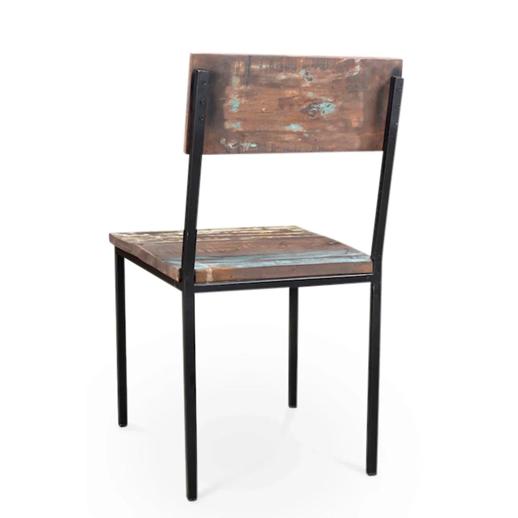 Timbergirl Old Reclaimed Wood and Metal chair - Set of 2