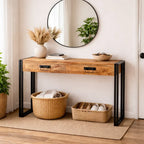Timbergirl Reclaimed Mango Wood Console Table with Metal Legs