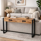 Timbergirl Reclaimed Mango Wood Console Table with Metal Legs