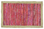 Timbergirl Red with Braided Border Handmade Rug