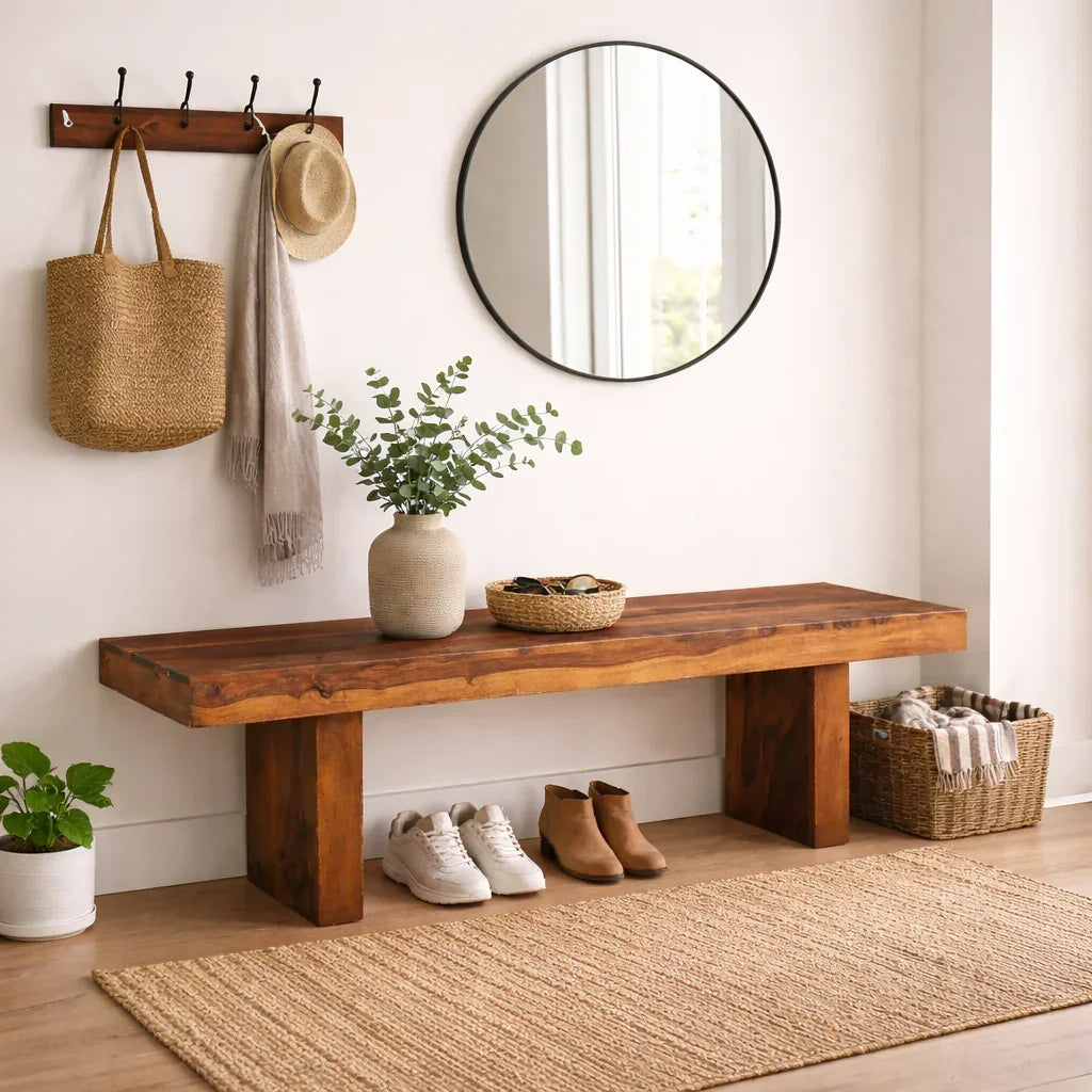 Timbergirl Solid Sheesham Wood Bench