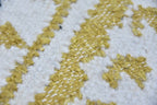 Timbergirl Yellow Black Wool and Silk Handmade Rug