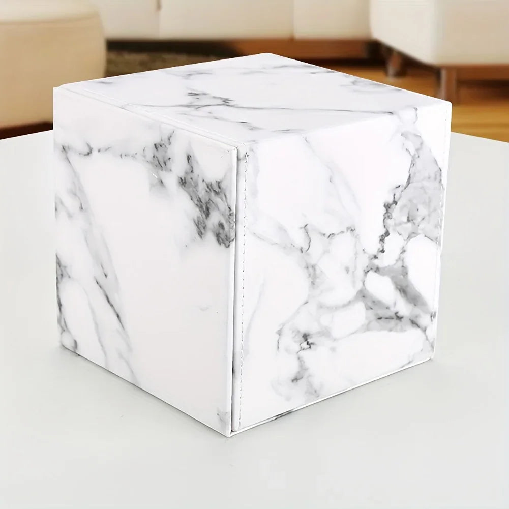 Tissue Box Holder - Elegant Marble Leather, detail shot - House Of Avana