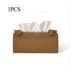Tissue Box Holder - Luxury Faux Leather Small, texture detail - House Of Avana [[SKU:HOA-TIS-401-A]]