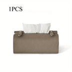 Tissue Box Holder - Luxury Faux Leather Small, product packaging - House Of Avana