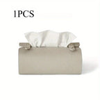 Tissue Box Holder - Luxury Faux Leather Small, dimensions view - House Of Avana [[SKU:HOA-TIS-401]]