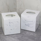 Tissue Box Holder - Luxury Marble, angled view - House Of Avana