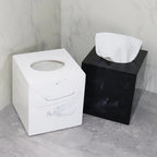 Tissue Box Holder - Luxury Marble, front view - House Of Avana