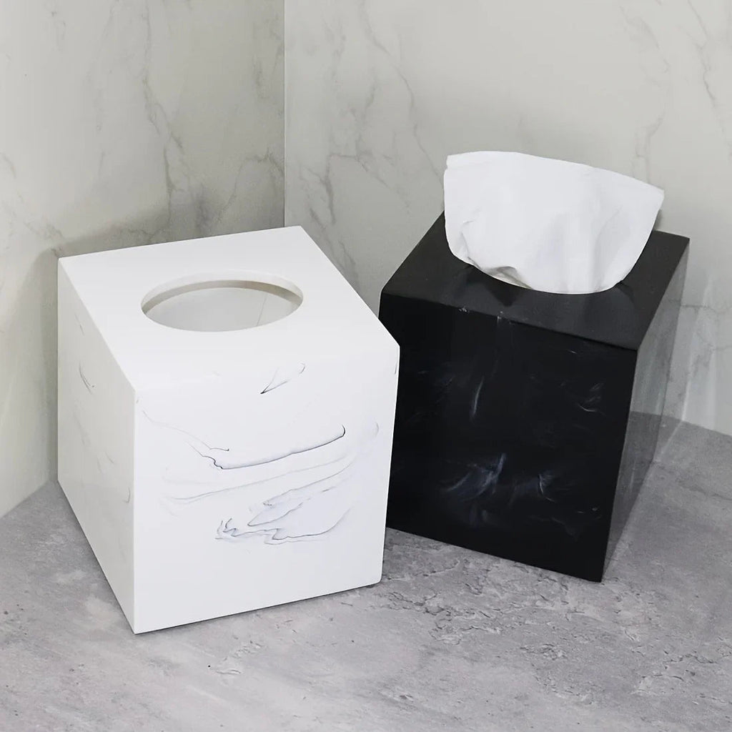 Tissue Box Holder - Luxury Marble, front view - House Of Avana [[SKU:HOA-TIS-006]]