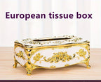 Tissue Box Holder - Metal Golden Silvery