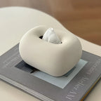 Tissue Box Holder - Modern Ceramic White, front view - House Of Avana