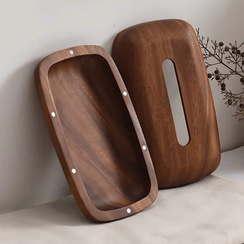 Tissue Box Holder - Luxury Wooden Walnut, lifestyle image - House Of Avana