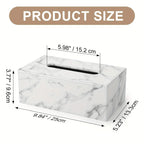 Tissue Box - Marble White Rectangular, detail shot - House Of Avana [[SKU:HOA-TIS-008]]