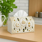 Tissue Holder - Islamic Golden White Lantern