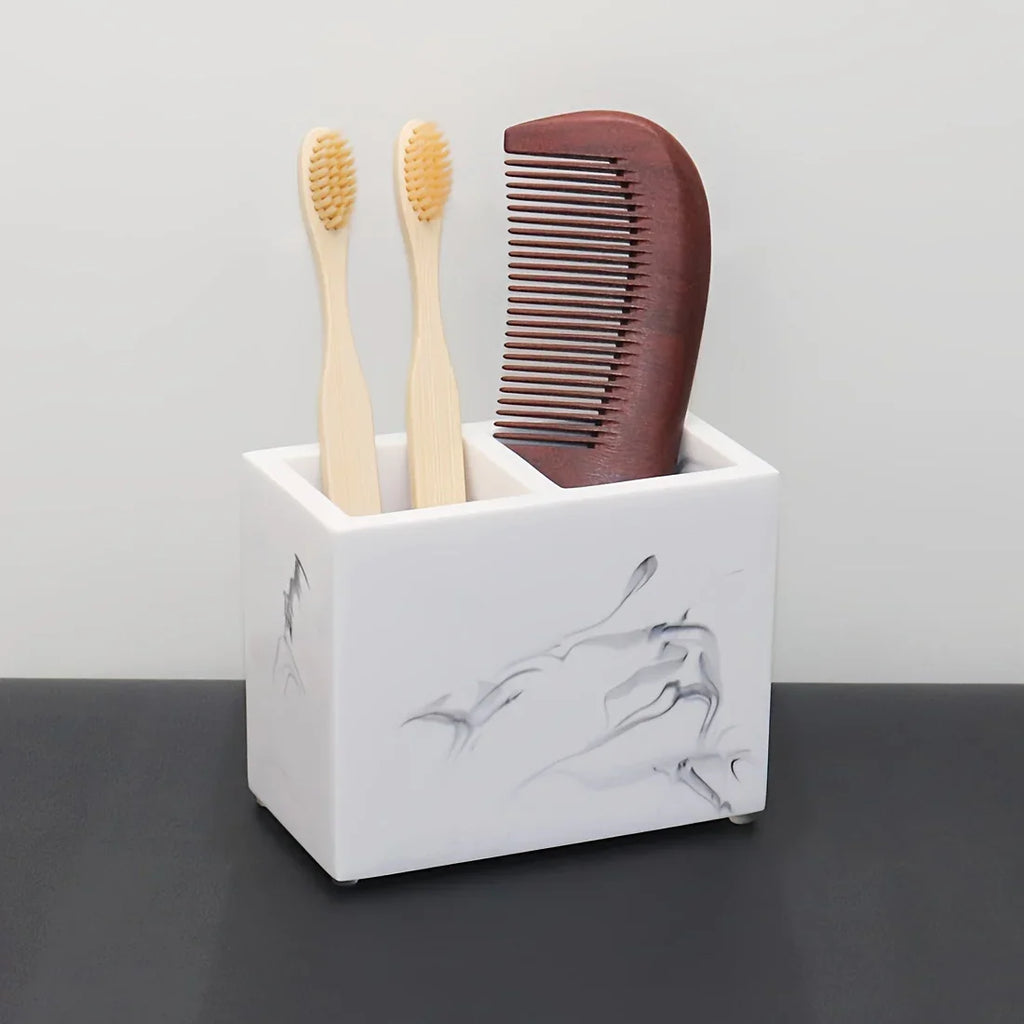 Toothbrush Holders for Bathroom, 2 Slots Toothbrush Holder, Freestanding Countertop Bathroom Organizer, Multifunctional Toothbrush Toothpaste Storage Rack, Bathroom Accessories, Decor House Of Avana