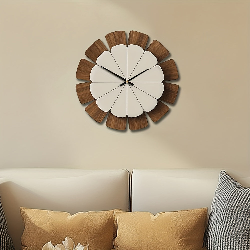 [Vintage Wooden Decor Clock] Decorative Wooden round Wall Clock Artistic Silent Clock Battery Operated Decor for Home 14 16 18 inch Vintage Wooden Clock Home Decor for Kitchen, Living Room, Bedroom, Office House Of Avana