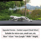 Silver Leopard Decorative Tabletop Sculpture for Home and Office Decor