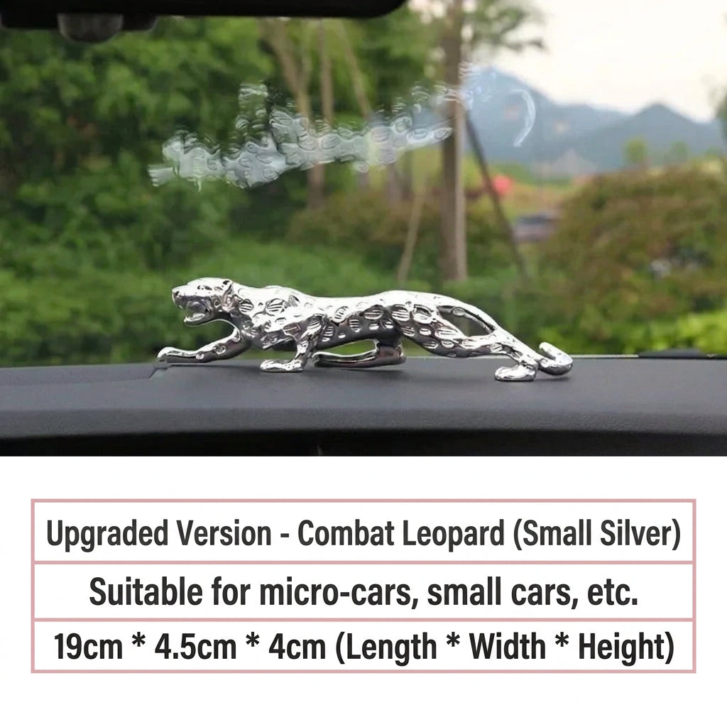 Silver Leopard Decorative Tabletop Sculpture for Home and Office Decor