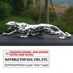 Silver Leopard Decorative Tabletop Sculpture for Home and Office Decor