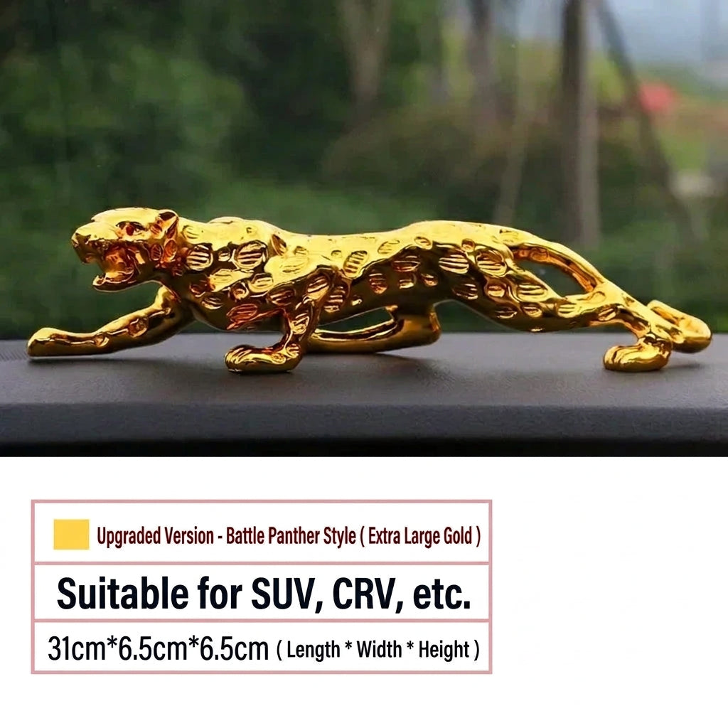 Silver Leopard Decorative Tabletop Sculpture for Home and Office Decor