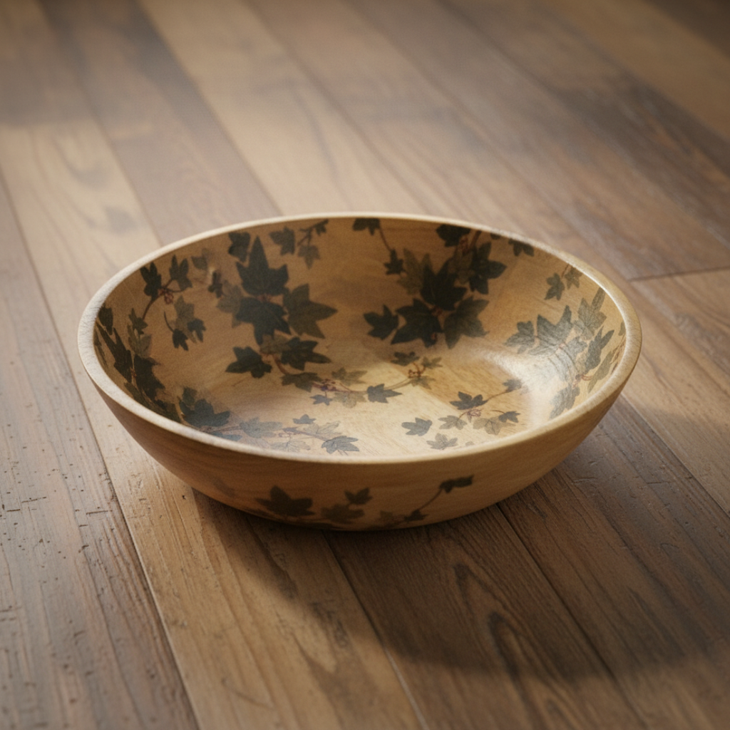 House of Avana Transparent Leaf Shape Mango Wood Bowl