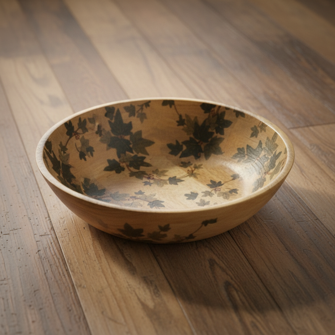 House of Avana Transparent Leaf Shape Mango Wood Bowl