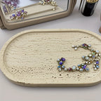 Tray - Natural Yellow Marble Round, texture detail - House Of Avana