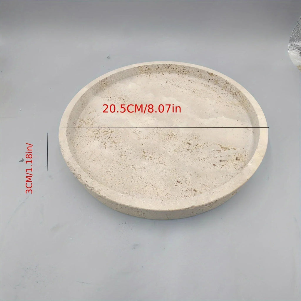 Tray - Natural Yellow Marble Round, detail shot - House Of Avana [[SKU:HOA-TRY-401]]