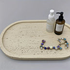 Tray - Natural Yellow Marble Round, top view - House Of Avana [[SKU:HOA-TRY-401]]