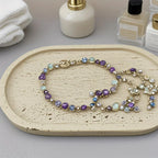 Tray - Natural Yellow Marble Round, angled view - House Of Avana