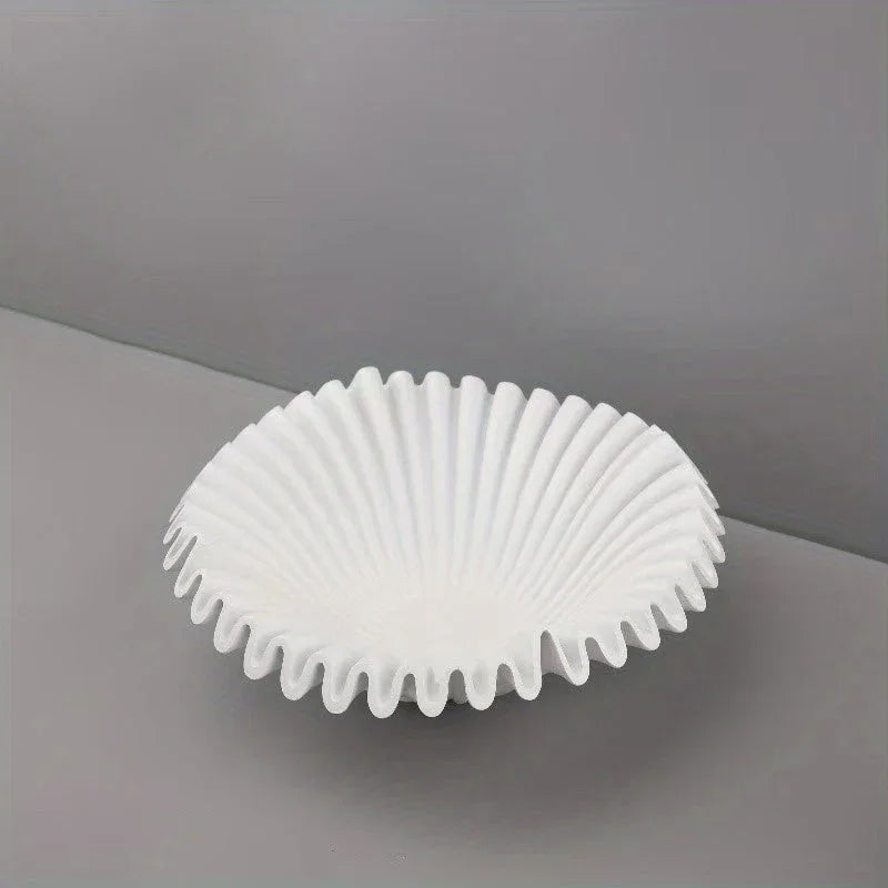 Black Glass 2-layer Tray with Wave Design, close-up view - House Of Avana