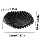 Black Glass 2-layer Tray with Wave Design, side view - House Of Avana