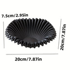 Black Glass 2-layer Tray with Wave Design, side view - House Of Avana [[SKU:HOA-STO-408]]