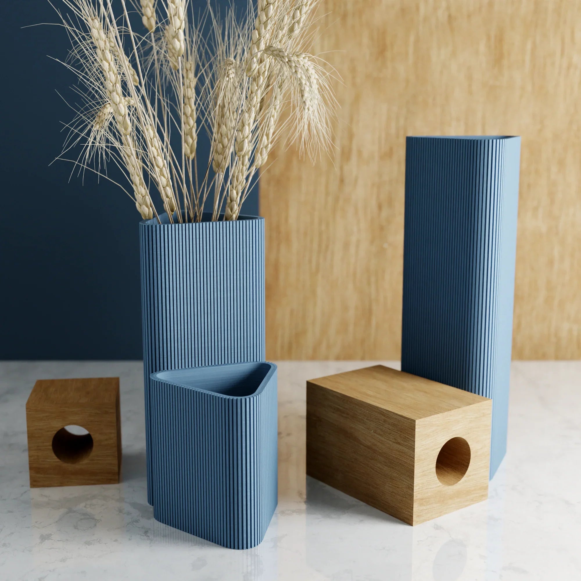 Triangle Vase Modernized Pottery