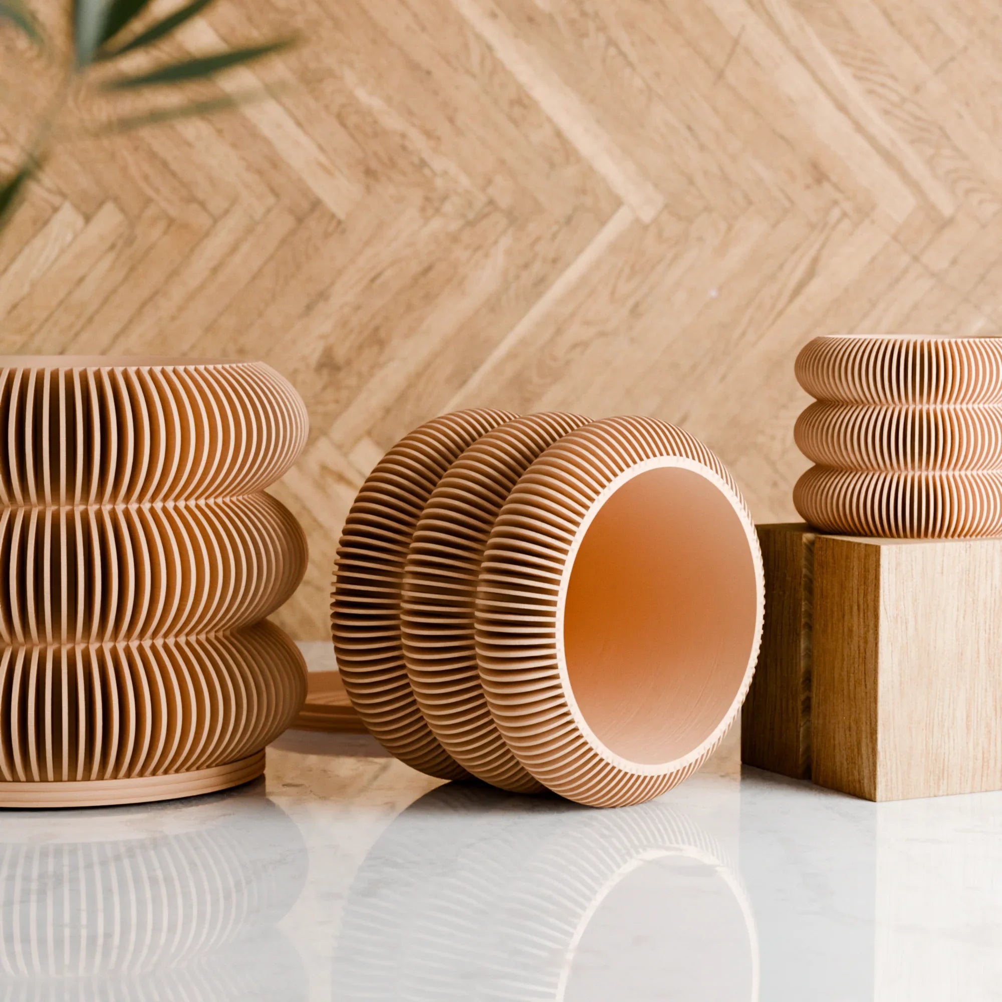 Triple Bubbles Planter, angled view - House Of Avana