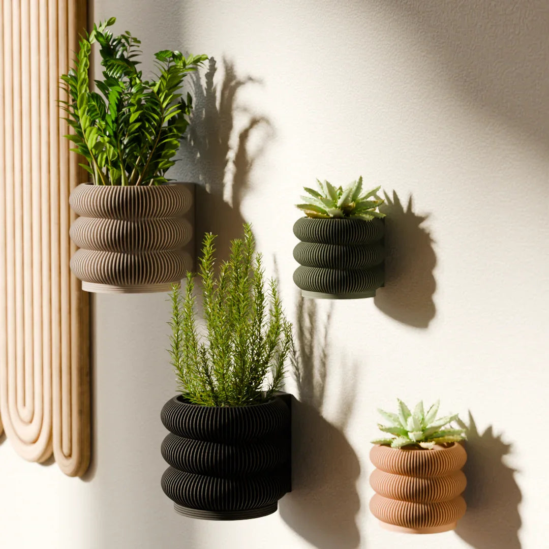 Wall Planter - Triple BUBBLES Modernized Pottery