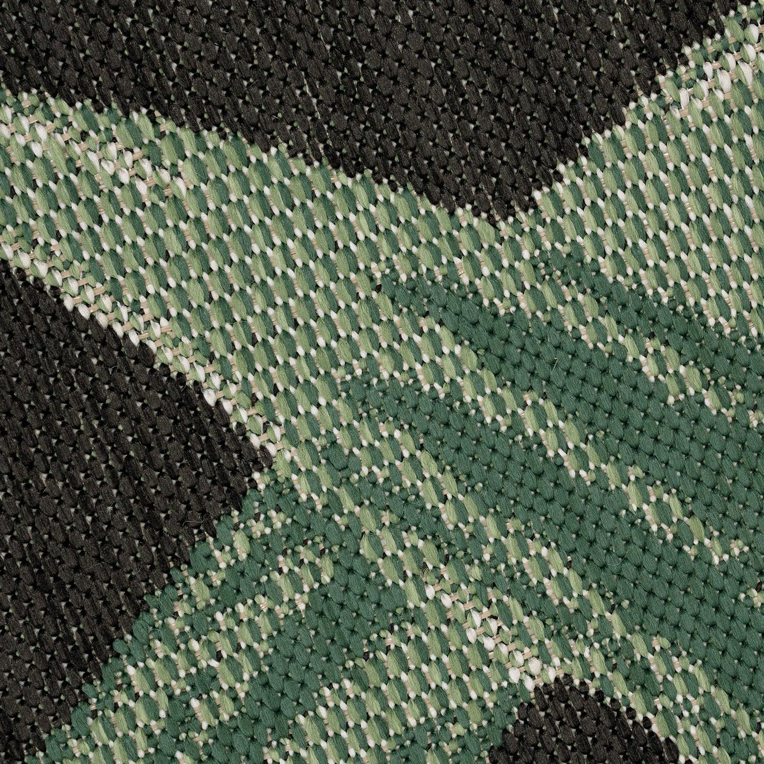 Tropical Outdoor Rug Ostende Palm Trees - Black Green RugYourHome
