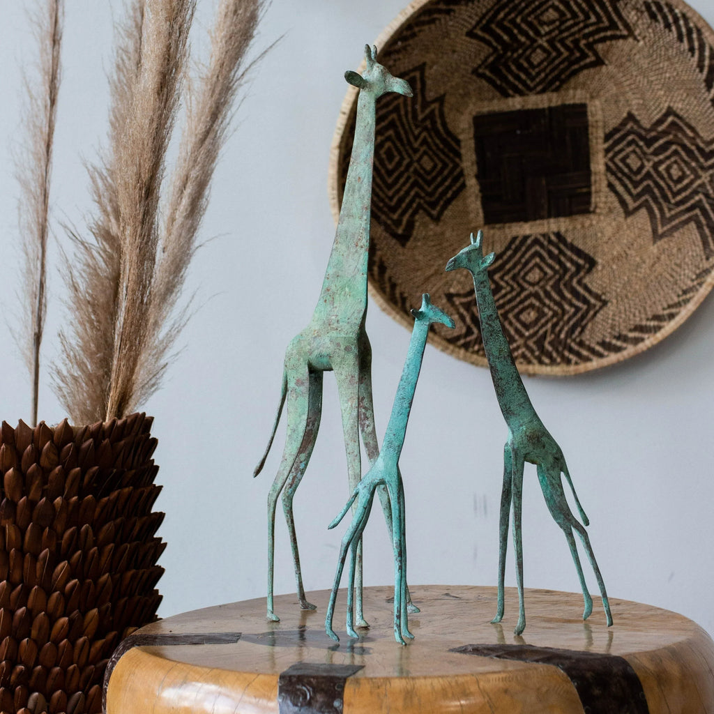 Tuareg Brass Giraffes Figurines Kanju Interiors