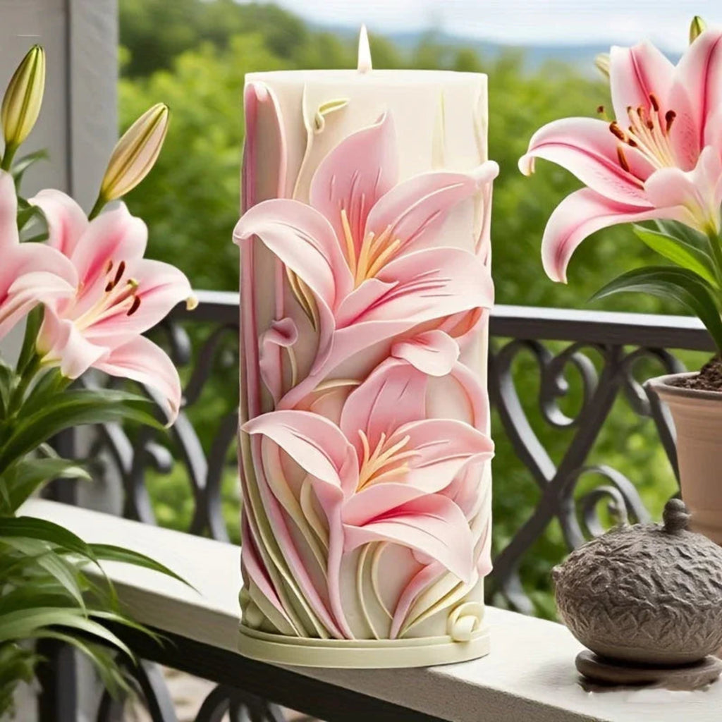 Elegant White Silicone Tulip Lily Mold for DIY Candles, Soap & Aromatherapy Crafts - Reusable, Durable & Flexible with Intricate Floral Design, Perfect for Home Decor & Gift Making, Candle Making Supplies House Of Avana