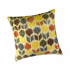 Tulips Silk Velvet Ikat Throw Pillow Cover X 20, back view - House Of Avana