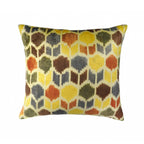 Tulips Silk Velvet Ikat Throw Pillow Cover X 20, front view - House Of Avana