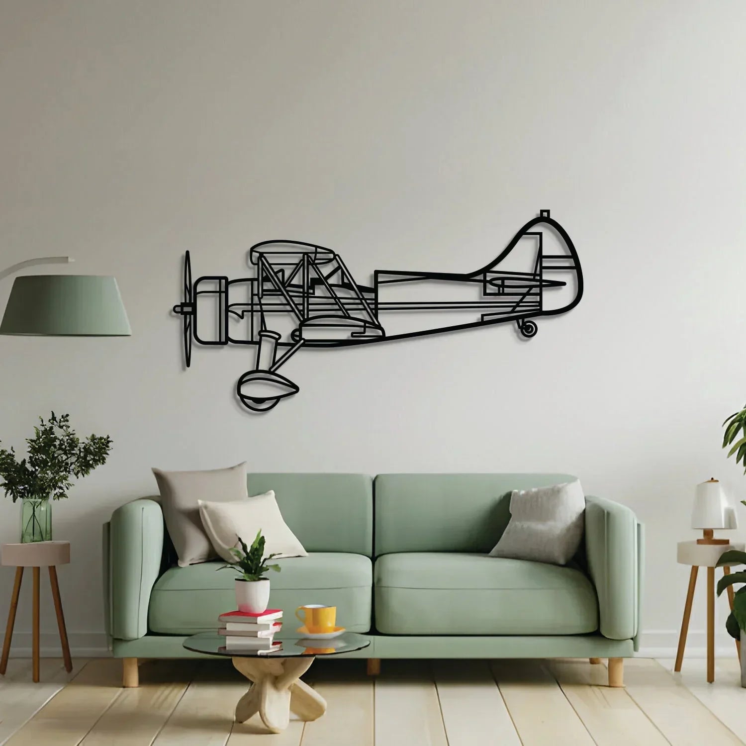 Upf-7 Metal Aircraft Wall Art - Ncp0606, side view - House Of Avana