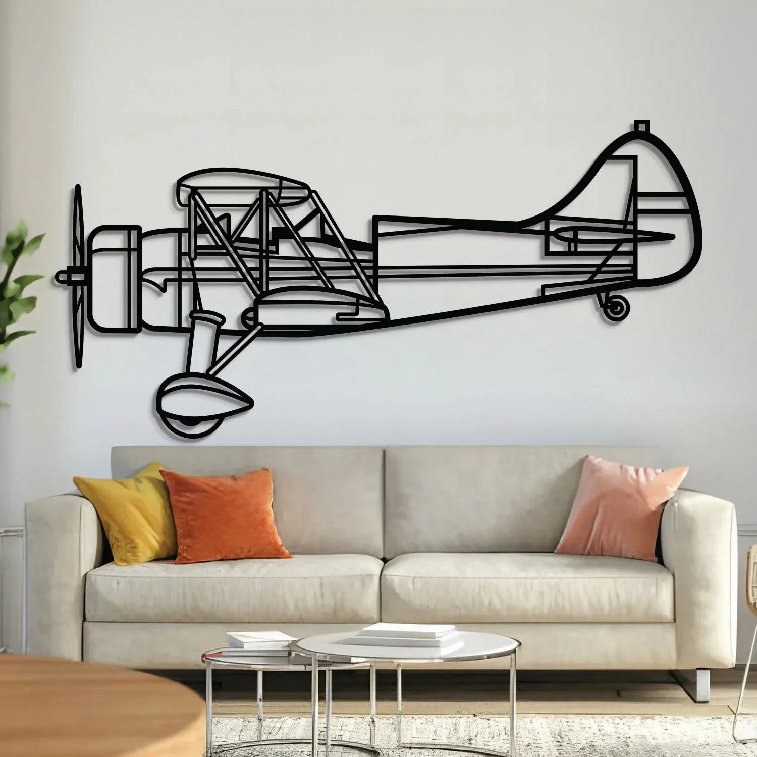 Upf-7 Metal Aircraft Wall Art - Ncp0606, front view - House Of Avana
