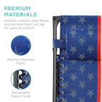 USA American Flag Zero Gravity Reclining Patio Lounge Chair with Canopy