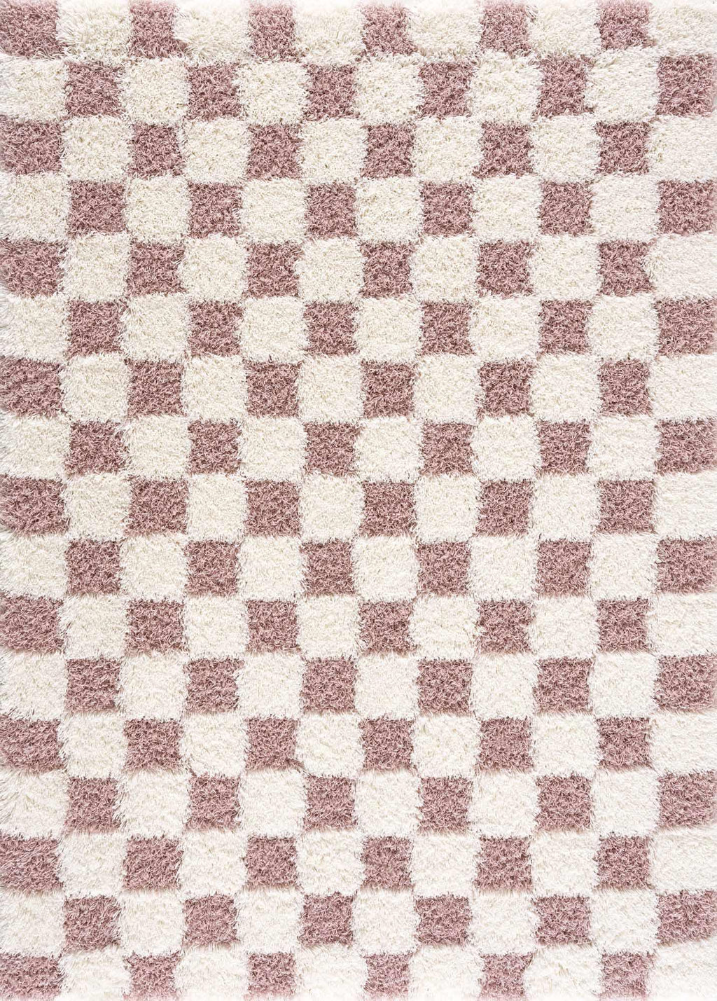 Atira Pink Checkered Area Rug Hauteloom
