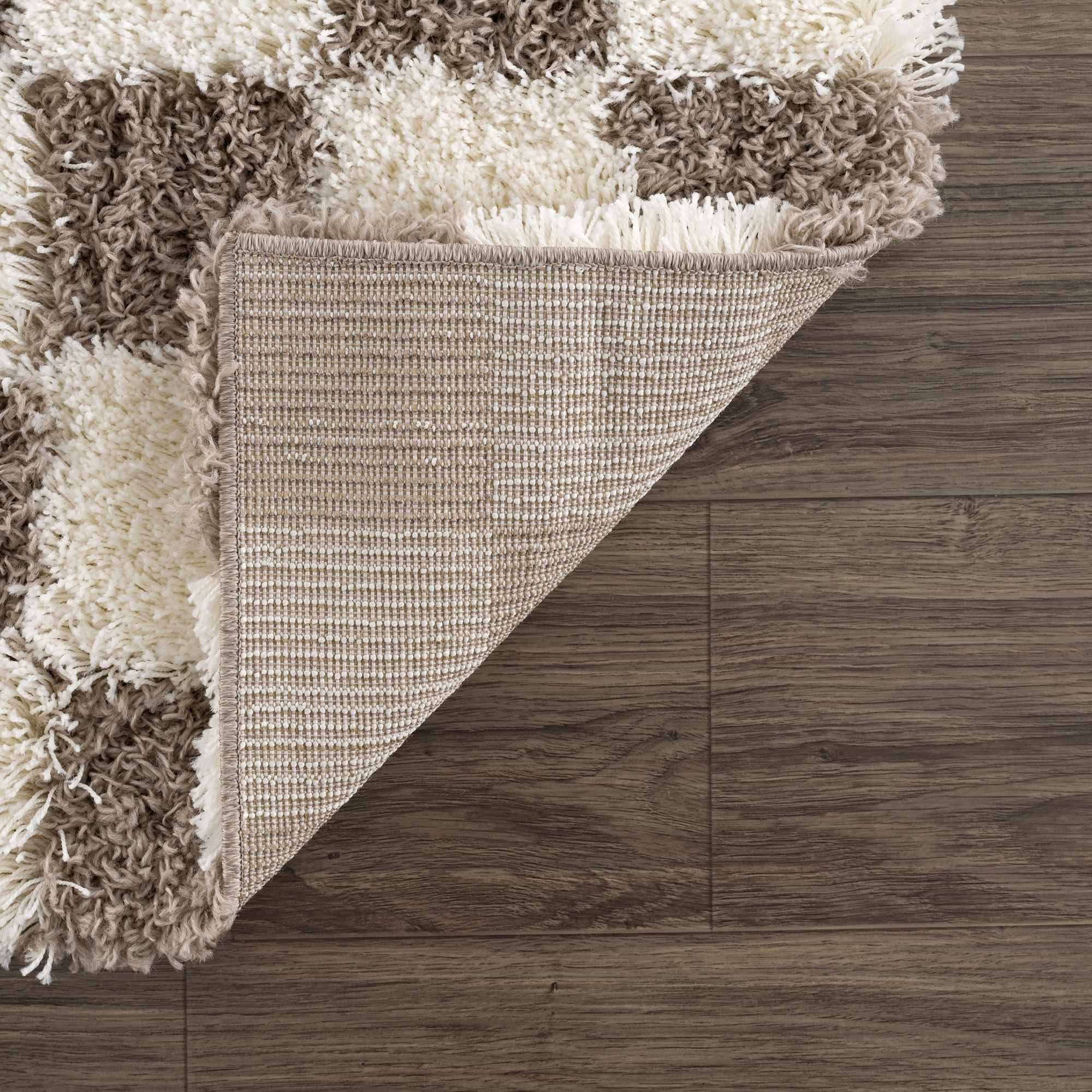 Atira Brown Checkered Area Rug Hauteloom