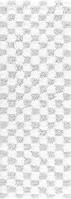 Atira Gray Checkered Area Rug Hauteloom