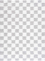 Atira Gray Checkered Area Rug Hauteloom