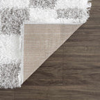 Atira Gray Checkered Area Rug Hauteloom